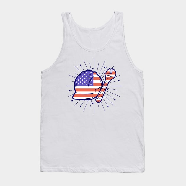 4th July Blue Collar Workers Tribute Tank Top by InkyArt